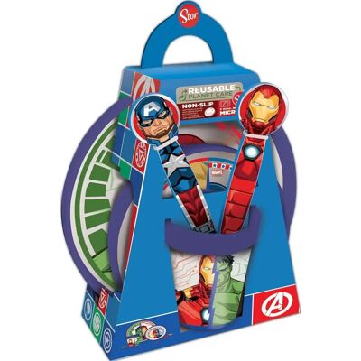 Ensemble de Vaisselle Enfant The Avengers - CZ11304 - Antidérapant, Sans BPA - Publicité Ensemble de Vaisselle Enfant The Avengers - CZ11304 - Antidérapant, Sans BPA - Publicité