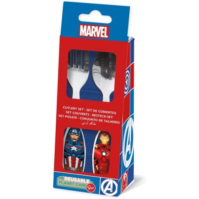 Ensemble d'ustensiles pour enfants Tataway - Marvel Acier Inoxydable Bleu Avengers - Publicité Ensemble d'ustensiles pour enfants Tataway - Marvel Acier Inoxydable Bleu Avengers - Publicité