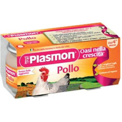 Plasmon Pollo Omogeneizzato - Cibo per bambini - 120 g x 2 Plasmon Pollo Omogeneizzato - Cibo per bambini - 120 g x 2