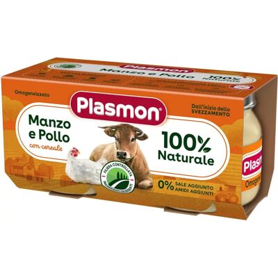 Plasmon Cibo per Bebè - Manzo & Pollo - 2 x 80g Plasmon Cibo per Bebè - Manzo & Pollo - 2 x 80g