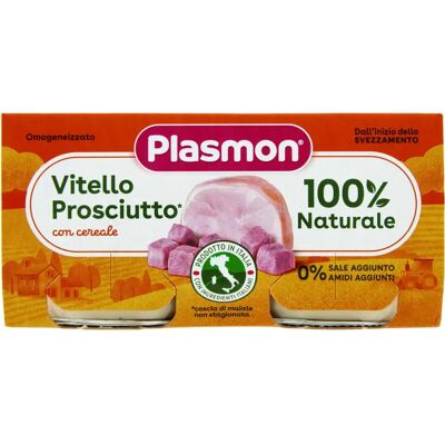 Plasmon Vitello e Prosciutto Cotto Alimenti per Bebè - 80g x 2 Plasmon Vitello e Prosciutto Cotto Alimenti per Bebè - 80g x 2