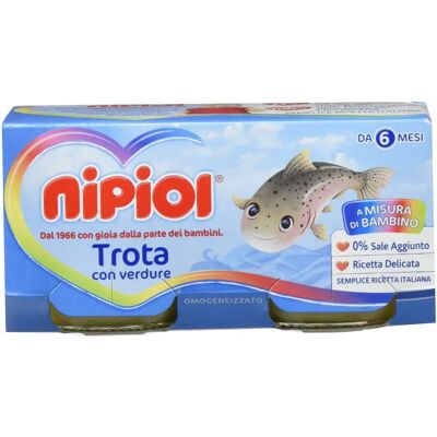 Nipiol Cibo per bambini di trota - 2 x 80g Purea di pesce per neonati Nipiol Cibo per bambini di trota - 2 x 80g Purea di pesce per neonati