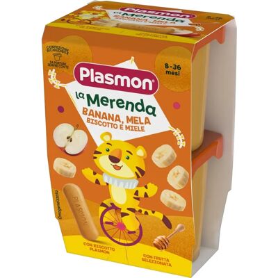 Spuntino per bambini Plasmon - Banana, Mela, Miele - 120g Spuntino per bambini Plasmon - Banana, Mela, Miele - 120g