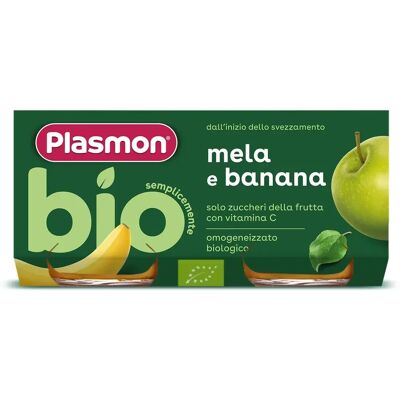 Cibo per bambini Plasmon - Banana Mela Bio 2x80g Cibo per bambini Plasmon - Banana Mela Bio 2x80g
