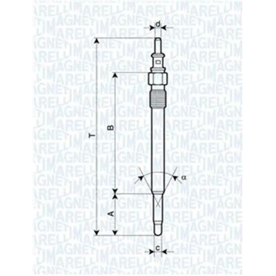 Magneti Marelli Modell 062900012304 Glühkerze für US-Fahrzeuge Magneti Marelli Modell 062900012304 Glühkerze für US-Fahrzeuge