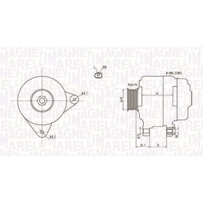 MAGNETI MARELLI Lichtmaschine 063731921010 - Generator 12V, 110A, 49mm Riemenscheibe - Generator MAGNETI MARELLI Lichtmaschine 063731921010 - Generator 12V, 110A, 49mm Riemenscheibe - Generator