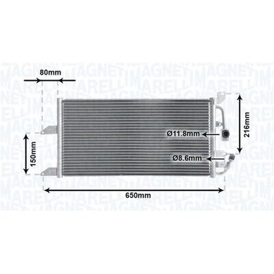 MAGNETI MARELLI 350203852000 - Condensatore clima per Fiat e Lancia MAGNETI MARELLI 350203852000 - Condensatore clima per Fiat e Lancia