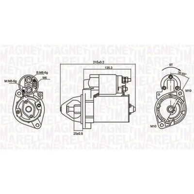Magneti Marelli Modell 943210751010 Anlasser - 12V, 9 Zähne - Drehrichtung im Uhrzeigersinn Magneti Marelli Modell 943210751010 Anlasser - 12V, 9 Zähne - Drehrichtung im Uhrzeigersinn