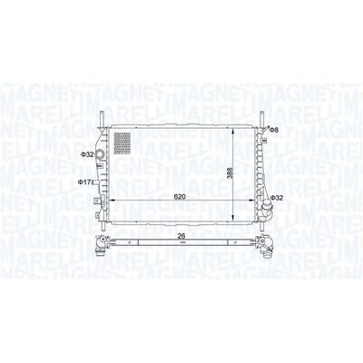 Magneti Marelli Malli 350213177600 - Moottorin jäähdytin Ford Mondeo 3 Magneti Marelli Malli 350213177600 - Moottorin jäähdytin Ford Mondeo 3