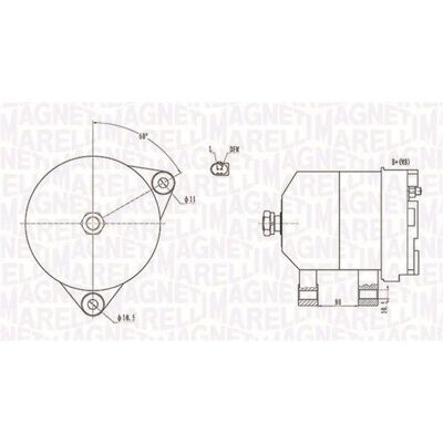 Δυναμοµηχάνημα Magneti Marelli 063731913010 - 140A, 12V, Χωρίς τροχαλία Δυναμοµηχάνημα Magneti Marelli 063731913010 - 140A, 12V, Χωρίς τροχαλία