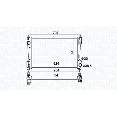 Magneti Marelli - 350213151200 - Moottorin jäähdytys - Radiator Magneti Marelli - 350213151200 - Moottorin jäähdytys - Radiator