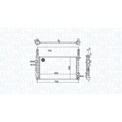 Magneti Marelli Mokka jäähdytin - 1364cc 140PS Magneti Marelli Mokka jäähdytin - 1364cc 140PS
