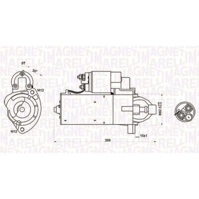 Magneti Marelli 12V 2kW Anlasser mit 9 Zähnen - Starter Magneti Marelli 12V 2kW Anlasser mit 9 Zähnen - Starter