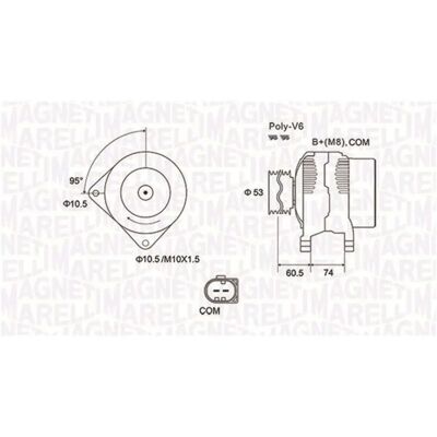 Magneti Marelli 063731905010 Alternator - Prąd ładowania 170A Magneti Marelli 063731905010 Alternator - Prąd ładowania 170A