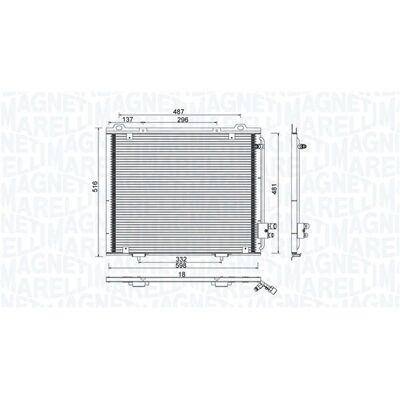 MAGNETI MARELLI Klimakondensator - OEM 598x478x18mm MAGNETI MARELLI Klimakondensator - OEM 598x478x18mm