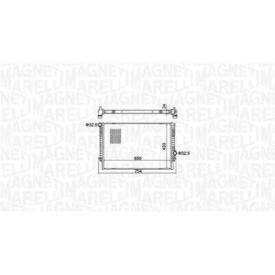 Magneti Marelli A3 Motor Køleradiator - 433x34x650mm Magneti Marelli A3 Motor Køleradiator - 433x34x650mm