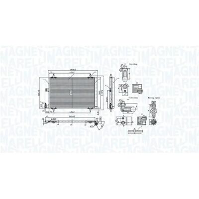 Magneti Marelli 350203908000 Luftkondensator med Tørremiddel Magneti Marelli 350203908000 Luftkondensator med Tørremiddel