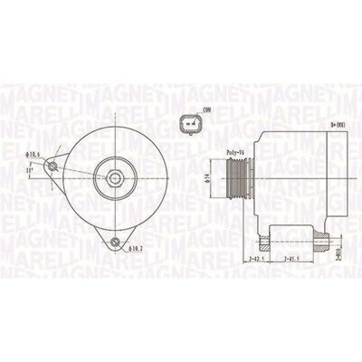 Magneti Marelli Model 063731914010 12V 150A Generator - Generator Magneti Marelli Model 063731914010 12V 150A Generator - Generator