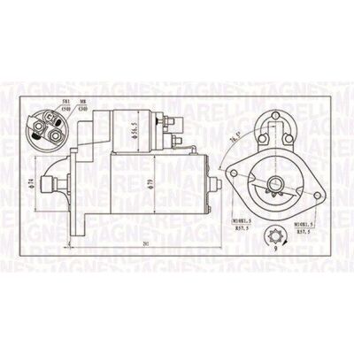Magneti Marelli 063721135010 - Starter, 2 kW, 12V, 9 Dinți Magneti Marelli 063721135010 - Starter, 2 kW, 12V, 9 Dinți