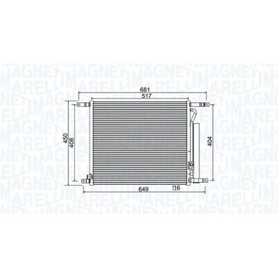 Condensatore di aria condizionata Magneti Marelli 350203966000 con essiccatore Condensatore di aria condizionata Magneti Marelli 350203966000 con essiccatore