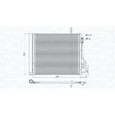 Magneti Marelli Kondenser for Smart Fortwo - Tørker, 433x374,6x12 mm Magneti Marelli Kondenser for Smart Fortwo - Tørker, 433x374,6x12 mm
