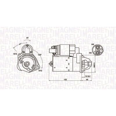 Magneti Marelli A4 Seat Exeo Starter 1,1kW Rechtsdrehung - Starter Magneti Marelli A4 Seat Exeo Starter 1,1kW Rechtsdrehung - Starter