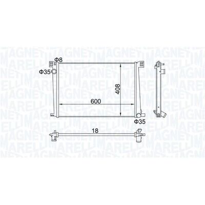 MAGNETI MARELLI 350213168600 Chłodnica silnika - Radiator MAGNETI MARELLI 350213168600 Chłodnica silnika - Radiator