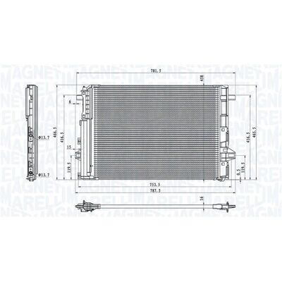 Magneti Marelli A-Klasse Kondensator - Med Tørner - 626x458x16 - Klimaanlegg Magneti Marelli A-Klasse Kondensator - Med Tørner - 626x458x16 - Klimaanlegg