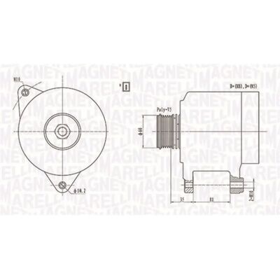 Alternator Magneti Marelli - 12V 90A, Pula, 64mm - do Audi A4, A6, Passat Alternator Magneti Marelli - 12V 90A, Pula, 64mm - do Audi A4, A6, Passat