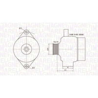 Magneti Marelli Lichtmaschine 130A für Saab 9-3, Cadillac BLS - Generator Magneti Marelli Lichtmaschine 130A für Saab 9-3, Cadillac BLS - Generator