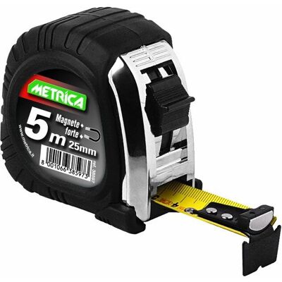 Metro Bricoman - 5m, 25mm, Magnetico, Cromato - Metro Metro Bricoman - 5m, 25mm, Magnetico, Cromato - Metro