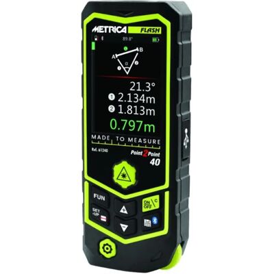 Medidor Láser Metrica - Punto a Punto, Bluetooth, IP65, 60m Medidor Láser Metrica - Punto a Punto, Bluetooth, IP65, 60m
