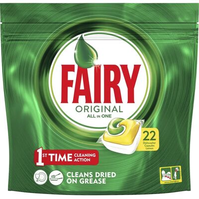 Fairy - Original - All in 1 - 22 pièces - Capsules lave-vaisselle - Publicité Fairy - Original - All in 1 - 22 pièces - Capsules lave-vaisselle - Publicité