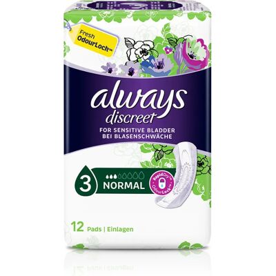 Always Discreet Normal 12 Pads - Sanitary Napkins Always Discreet Normal 12 Pads - Sanitary Napkins