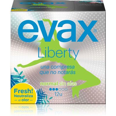 Serviettes hygiéniques Liberty Normal Evax - Pack de 12 - Hygiène féminine - Publicité Serviettes hygiéniques Liberty Normal Evax - Pack de 12 - Hygiène féminine - Publicité