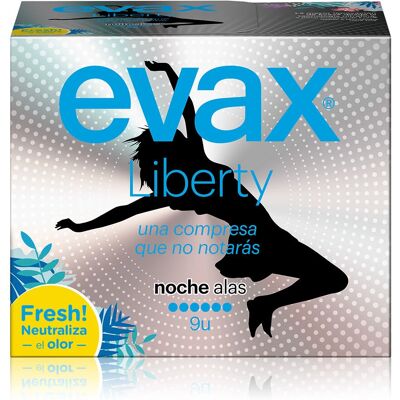 Evax Liberty Night Toallas Femeninas con Alas - Higiene Femenina Evax Liberty Night Toallas Femeninas con Alas - Higiene Femenina