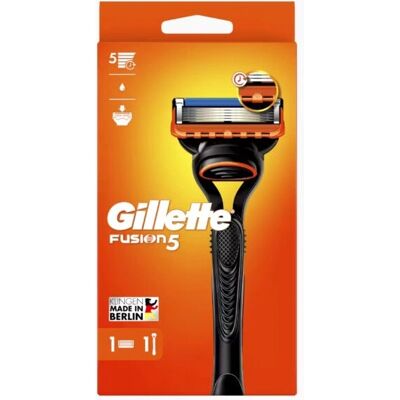Gillette Fusion5 Herrenrasierer - Sicherheitsrasierer, Schwarz, Orange Gillette Fusion5 Herrenrasierer - Sicherheitsrasierer, Schwarz, Orange