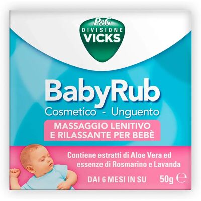 Vicks BabyRub Aloe Vera Unguento per Bambini 50g - Rilassante Vicks BabyRub Aloe Vera Unguento per Bambini 50g - Rilassante