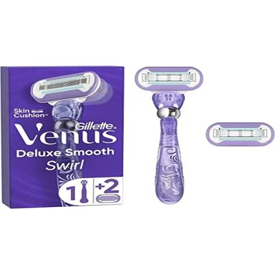 Aparelho de Barbear Venus Swirl Smooth Gillette com 2 lâminas de reposição Aparelho de Barbear Venus Swirl Smooth Gillette com 2 lâminas de reposição