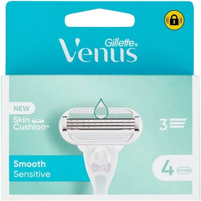 Gillette Venus Smooth Sensitive Rasoir - 4 Recharges Gillette Venus Smooth Sensitive Rasoir - 4 Recharges
