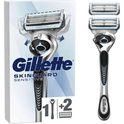 Rasoir Gillette Skinguard Sensitive - Rasage, Sensible, 2 Recharges - Publicité Rasoir Gillette Skinguard Sensitive - Rasage, Sensible, 2 Recharges - Publicité
