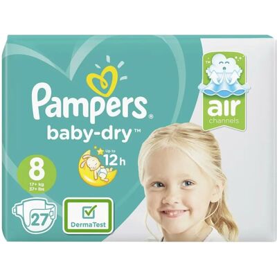 Pampers Size 8 Baby Diapers - Extra Dry, Stretchy, Absorbent Pampers Size 8 Baby Diapers - Extra Dry, Stretchy, Absorbent