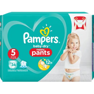 Pampers - Baby Dry Nappy Pants - Size 5 - 11-18 kg - Diapers Pampers - Baby Dry Nappy Pants - Size 5 - 11-18 kg - Diapers