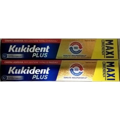 Procter & Gamble Kukident Plus Doppia Azione Crema Adesiva - 2x65g Procter & Gamble Kukident Plus Doppia Azione Crema Adesiva - 2x65g