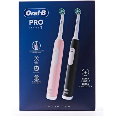 Oral-B PRO1 Elektromos Fogkefe - Dupla csomag, rózsaszín & fekete Oral-B PRO1 Elektromos Fogkefe - Dupla csomag, rózsaszín & fekete