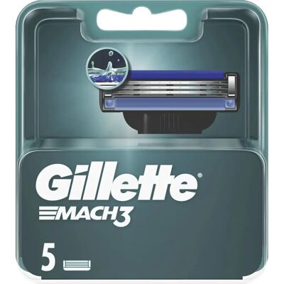Lames Gillette Mach3 - Pack de 5 - Lames de Rasoir Lames Gillette Mach3 - Pack de 5 - Lames de Rasoir