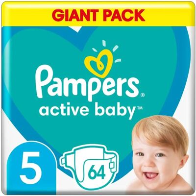 Pampers Active Baby Maat 5 Luiers - 64 stuks Pampers Active Baby Maat 5 Luiers - 64 stuks