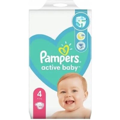Pampers Active Baby Rozmiar 4 Pieluchy - Ochrona przed przeciekami Pampers Active Baby Rozmiar 4 Pieluchy - Ochrona przed przeciekami