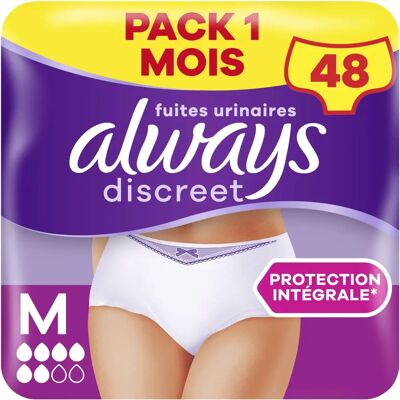 Always Discreet Höschen Normale Größe M (4 x 12 Stück) Always Discreet Höschen Normale Größe M (4 x 12 Stück)
