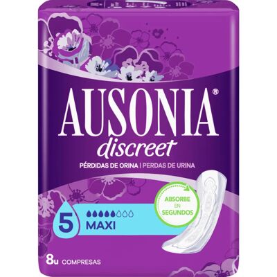 Pañales de Incontinencia Ausonia Discreet Maxi - 8 Unidades Pañales de Incontinencia Ausonia Discreet Maxi - 8 Unidades